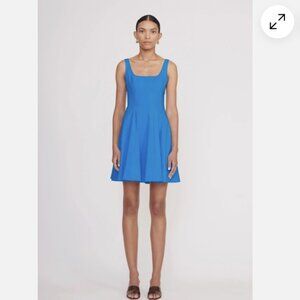 STAUD Mini Wells Dress - Size 6, Island Blue
